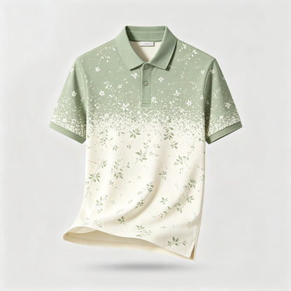 floral vine sage golf polo 1