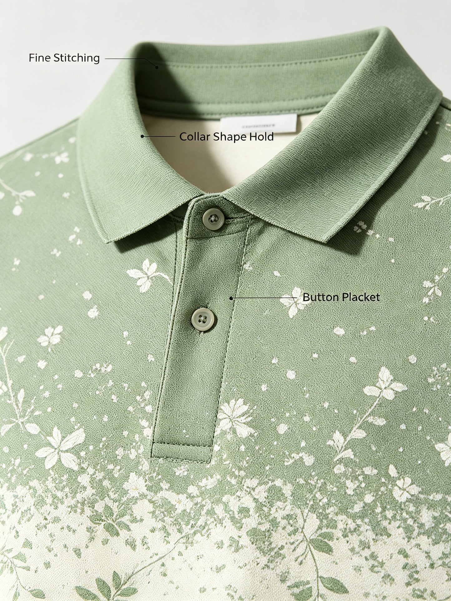 floral vine sage golf polo 3
