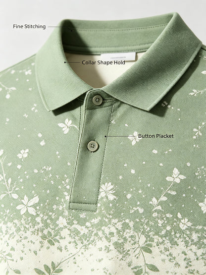 floral vine sage golf polo 3