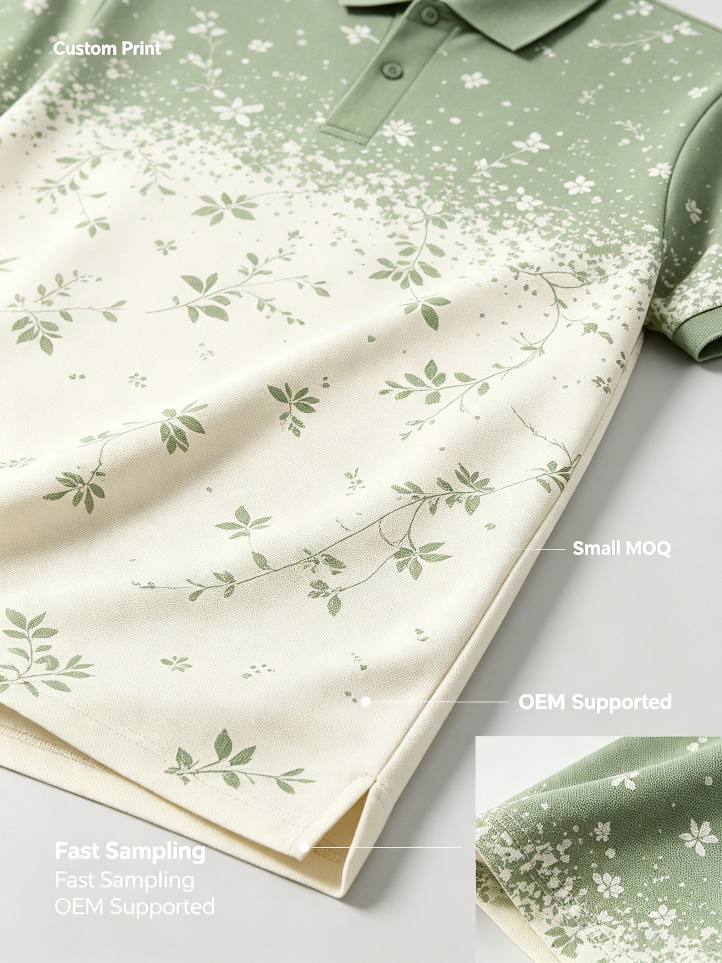 floral vine sage golf polo 5