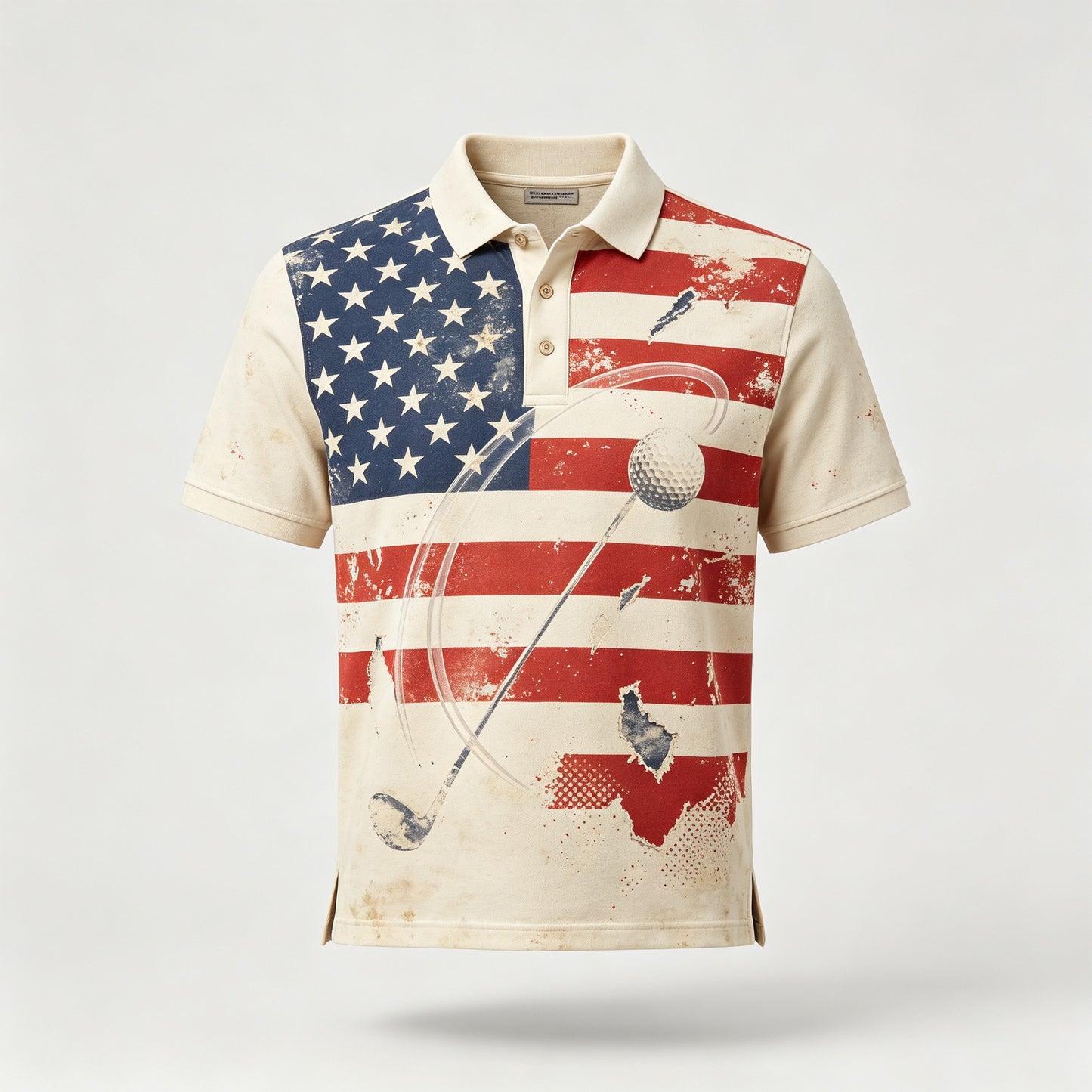 vintage american flag golf polo 1