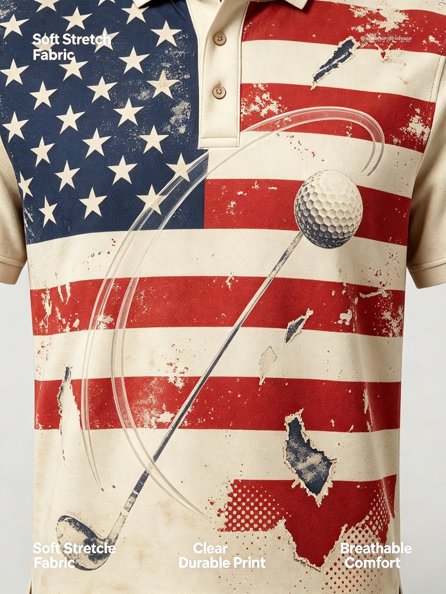 vintage american flag golf polo 2