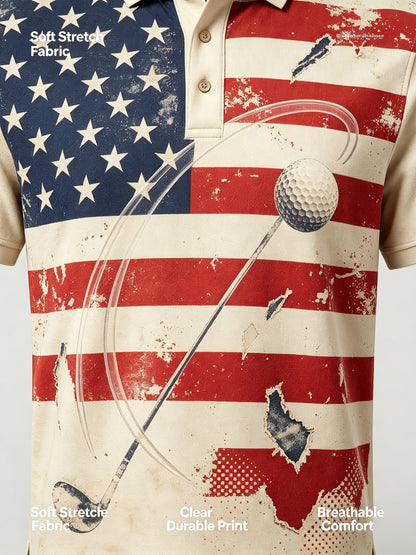 vintage american flag golf polo 2