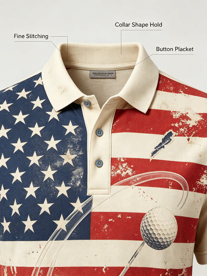 vintage american flag golf polo 3