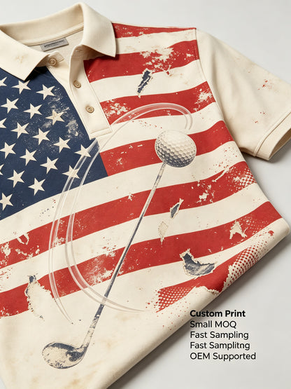vintage american flag golf polo 4