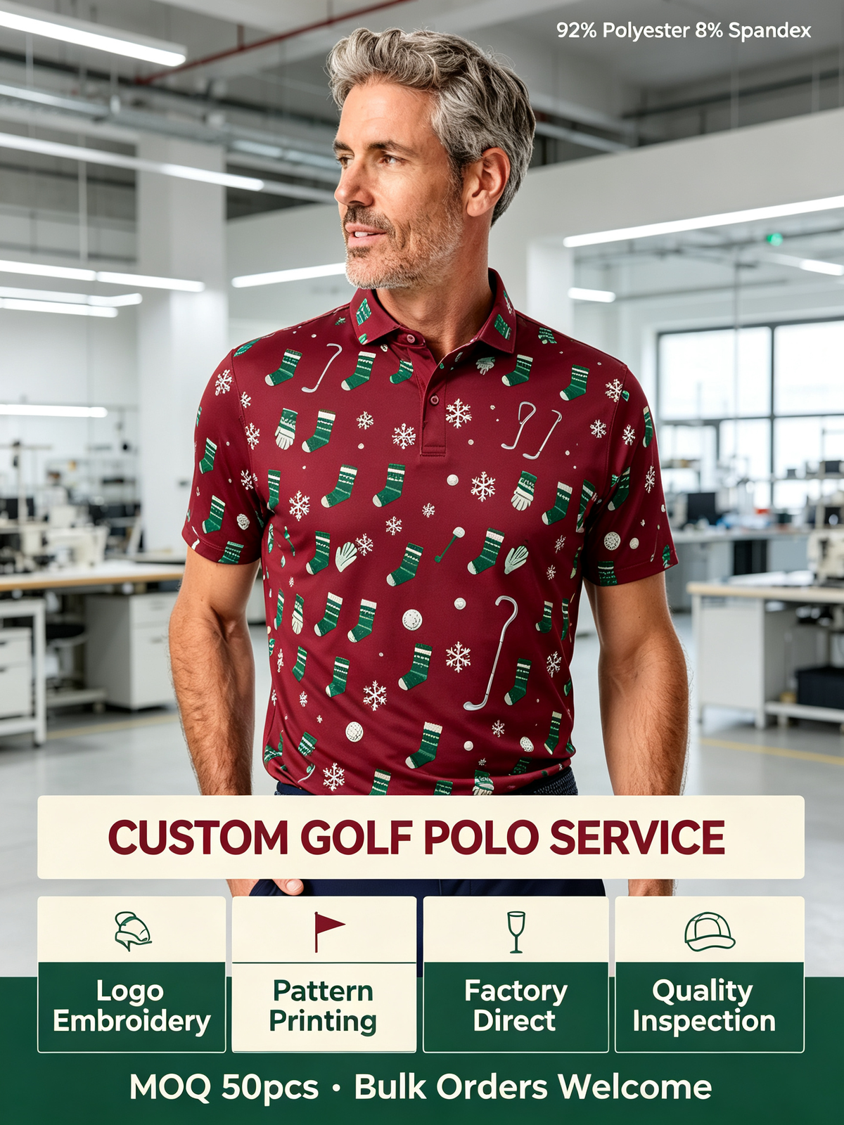 Custom Gingerbread Golf Cart Polo detail 2